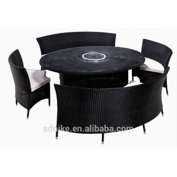 Mesa giratória superior oval do rattan + tabelas de jantar baratas venda